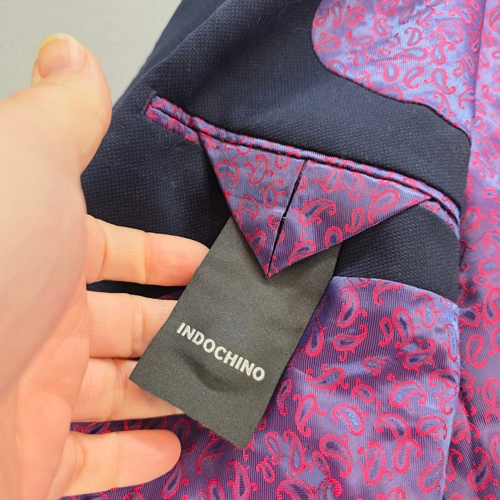 Indochino Mens Navy Blue Wool Blazer Sport Coat Jacket Yaletown 50 Men's size 41